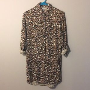 XS Urban Outfitters Animal Print Shirtdress